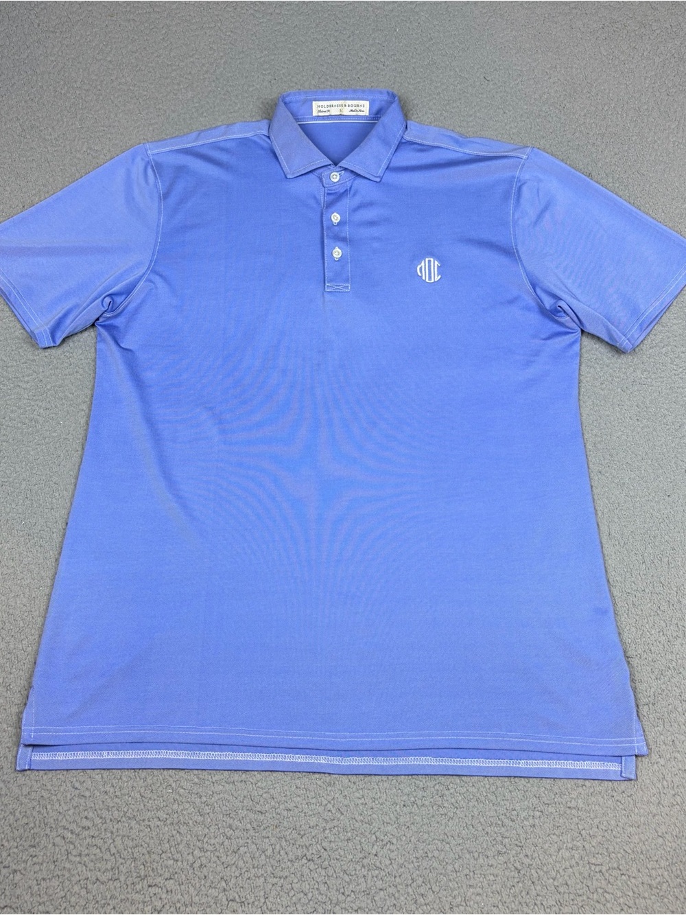 Holderness & Bourne Polo Shirt Men's Large Blue Performance Graham Fiji Oxford